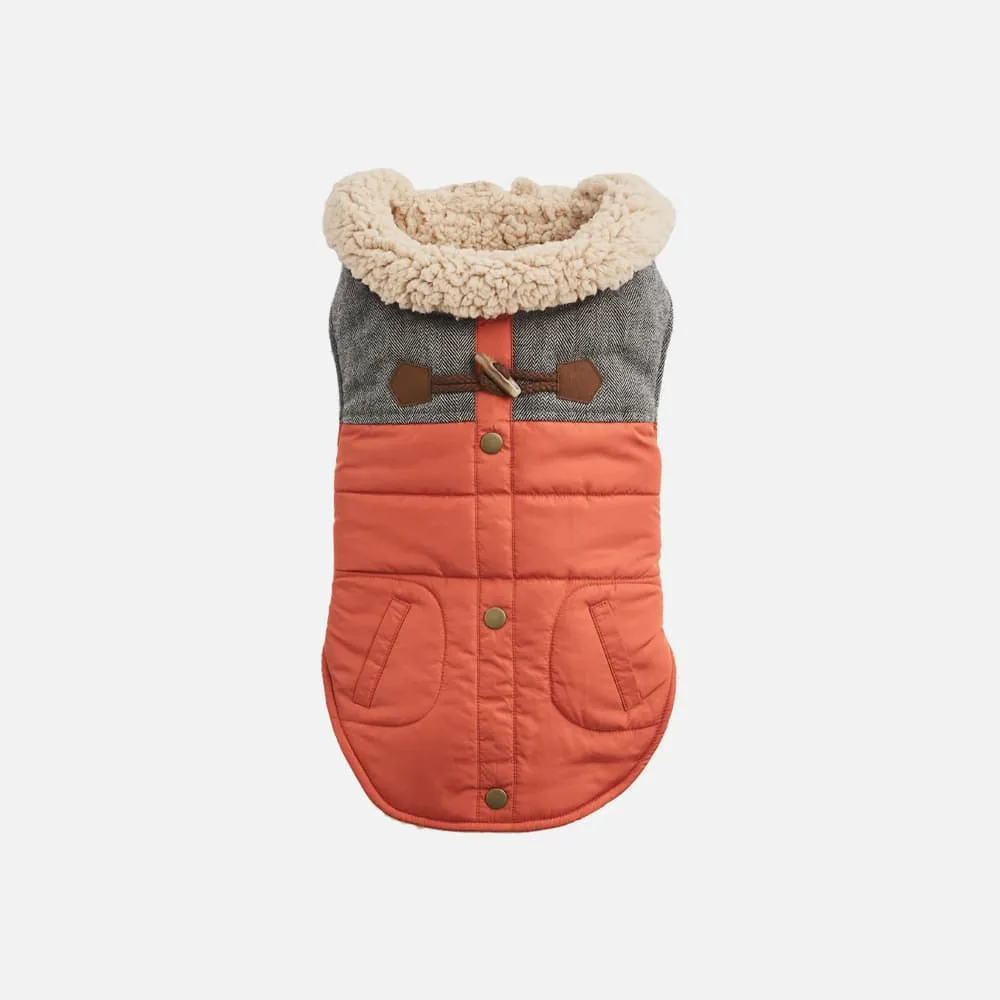 Sherpa Fleece Dog Coat—Orange