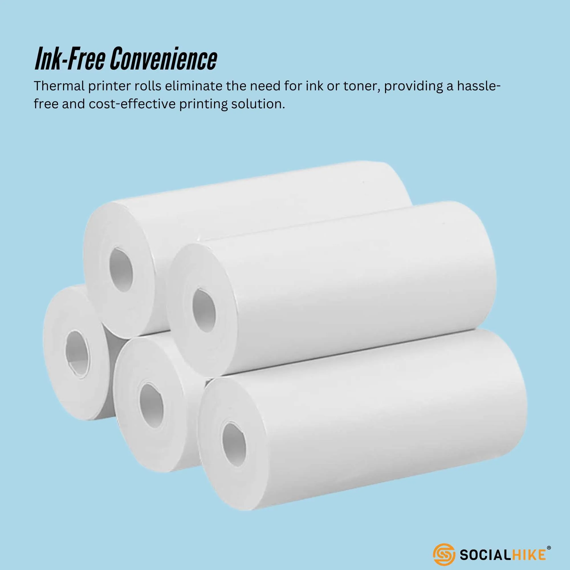 Social Hike Thermal Paper Camera Rolls - Instant Print Printer Refill