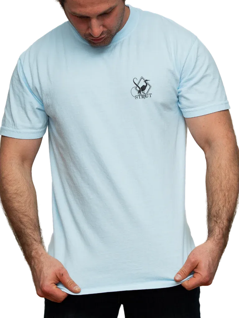 Southern Strut Hunting Cards Tee in Chambray