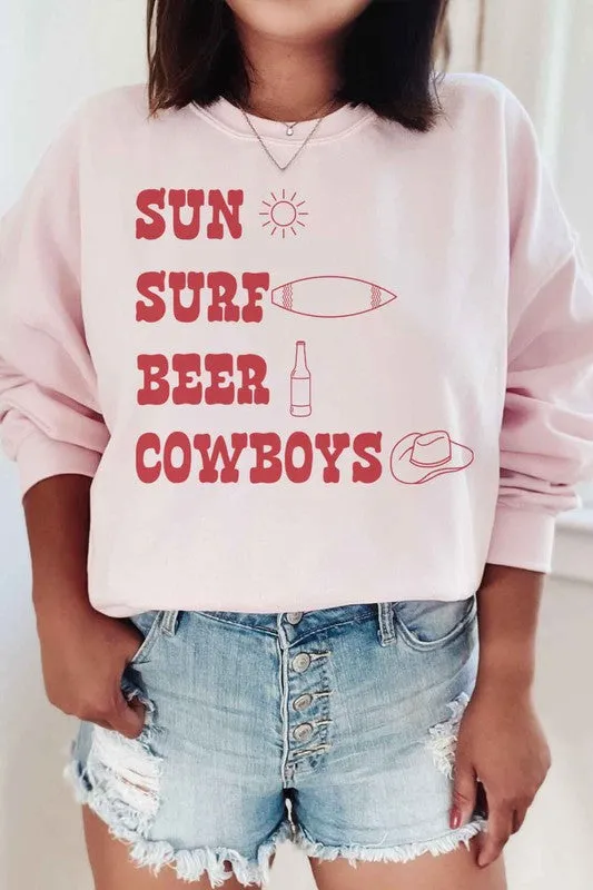 SUN SURF BEER COWBOYS GRAPHIC SWEATSHIRT