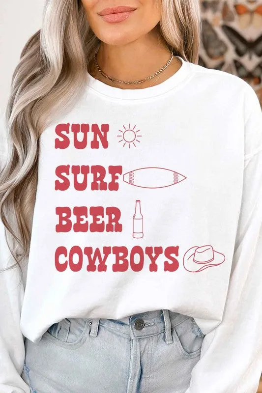 SUN SURF BEER COWBOYS GRAPHIC SWEATSHIRT