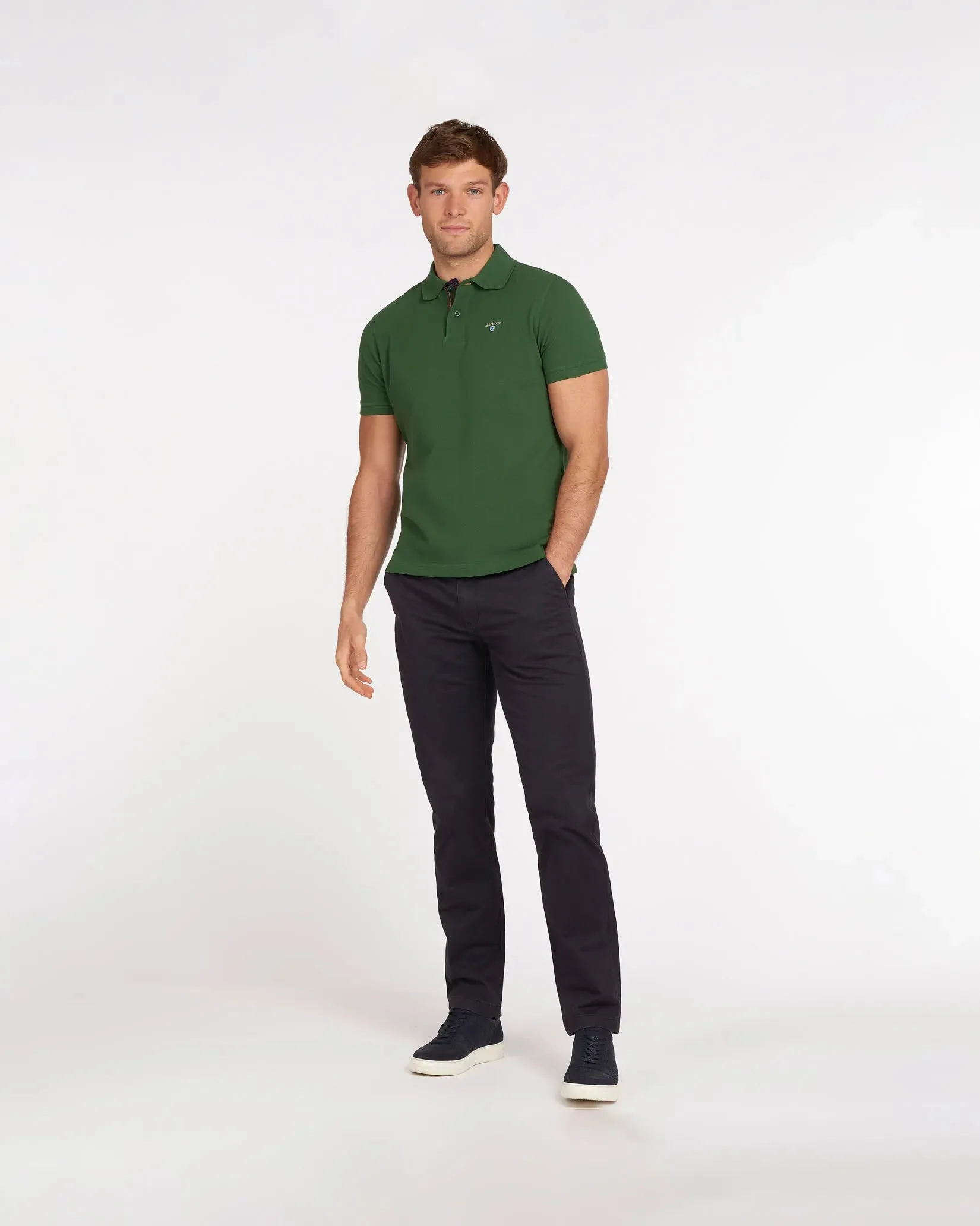 Tartan Pique Polo - Rifle Green