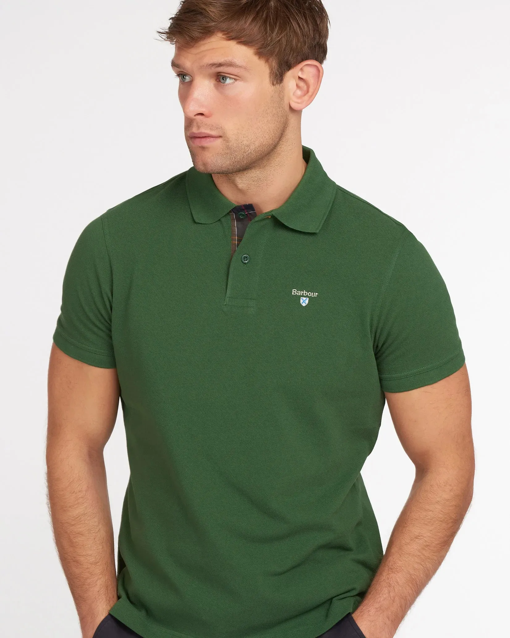 Tartan Pique Polo - Rifle Green