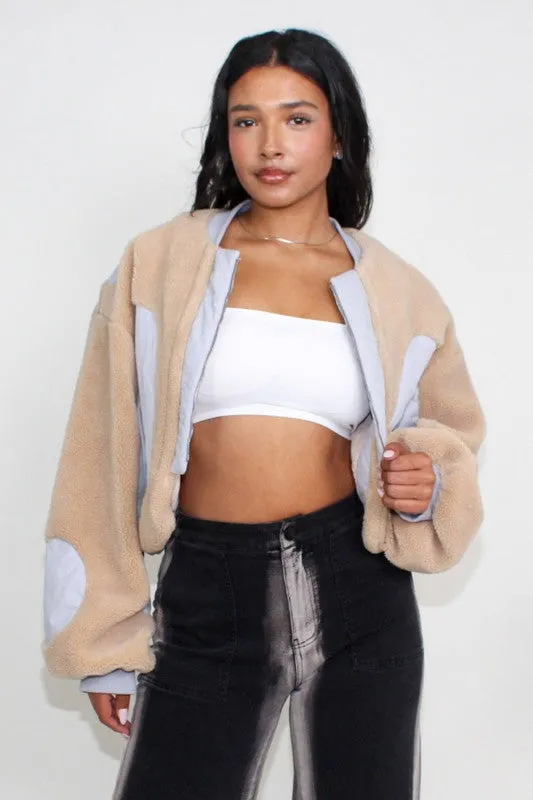 TEEK - Cherish Charm Cropped Sherpa Jacket