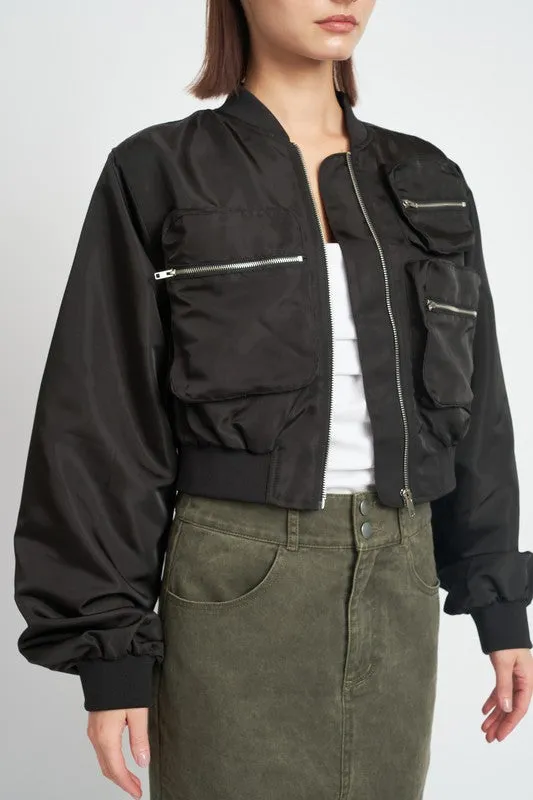 TEEK - CROPPED BOMBER JACKET