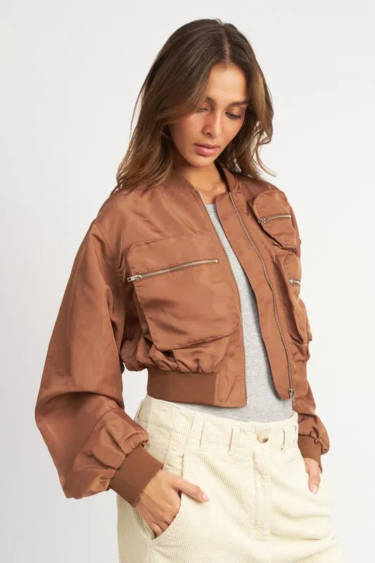 TEEK - CROPPED BOMBER JACKET