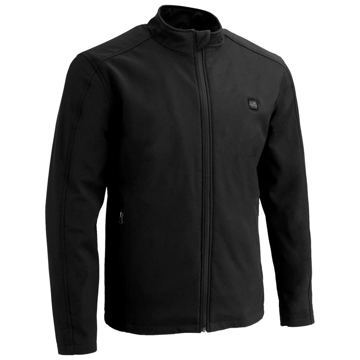 The Bikers Zone BZ2862 Men's Heated Black Soft-Shell Jacket with 12V