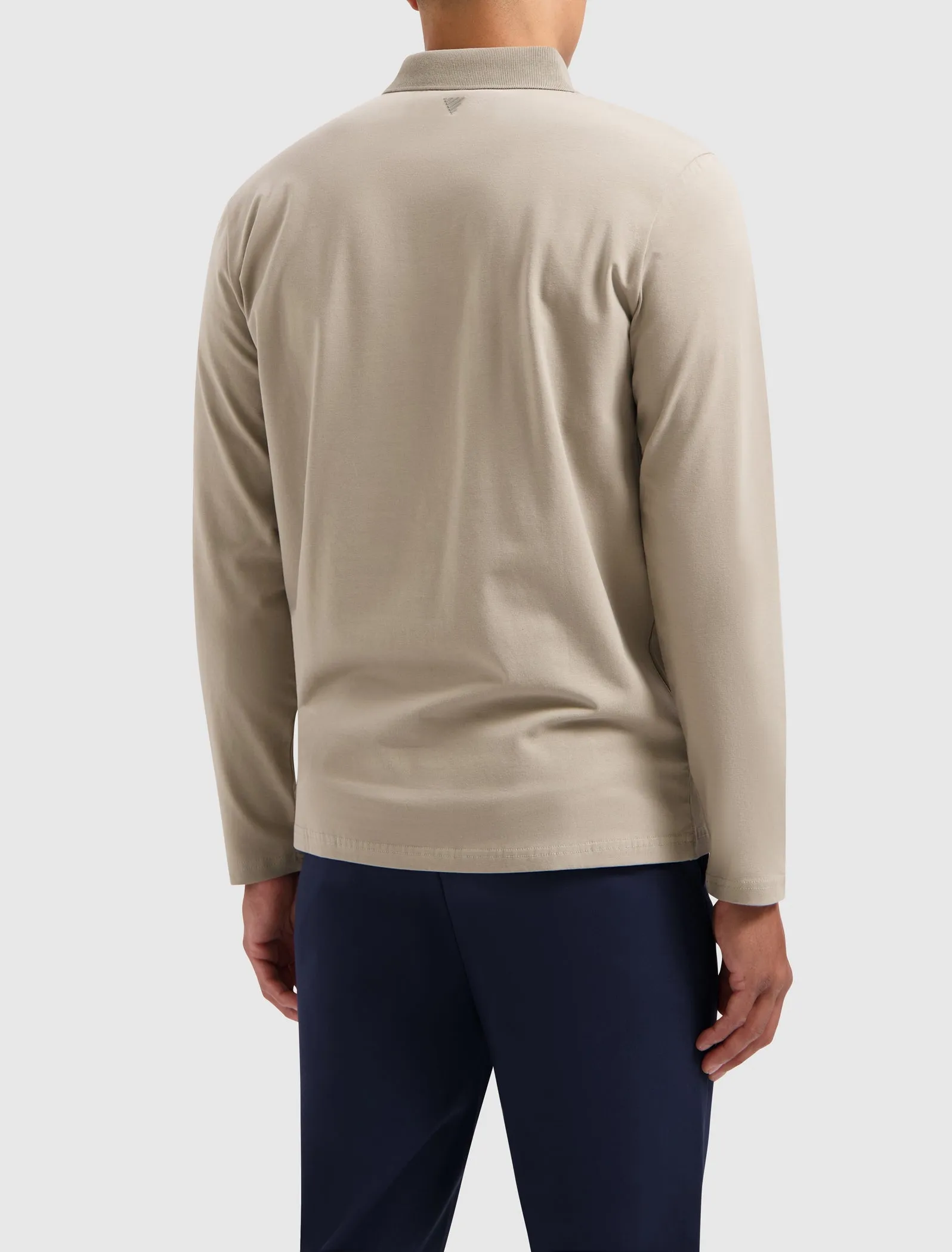 Triangle Longe Sleeve Polo | Taupe