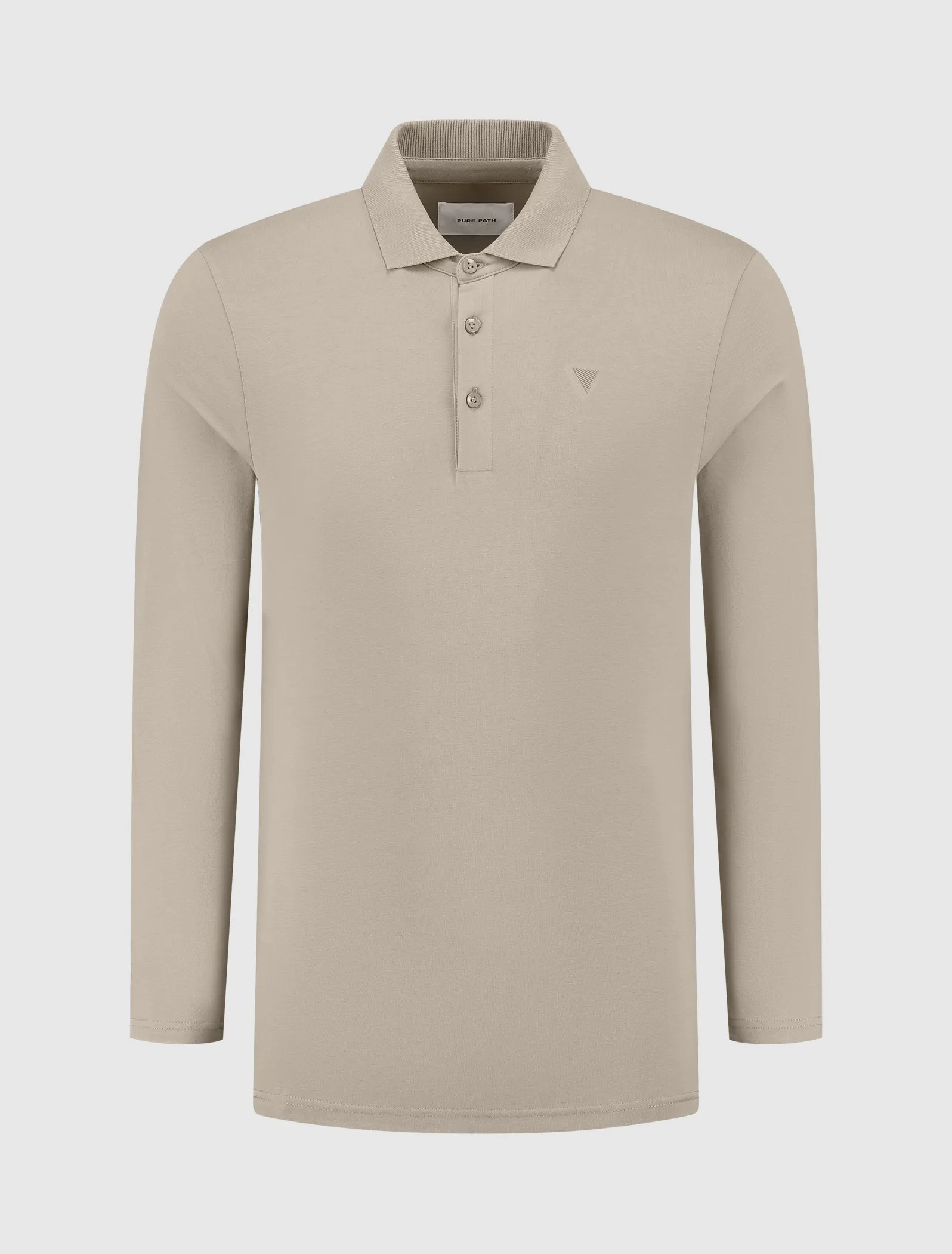 Triangle Longe Sleeve Polo | Taupe