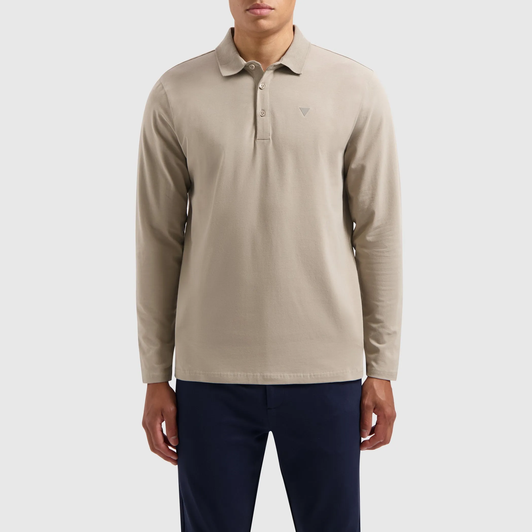 Triangle Longe Sleeve Polo | Taupe