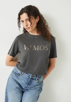 Vamos Crew Neck Graphic Printed T-Shirt