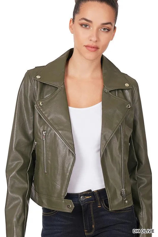 Vegan Leather Moto Jacket