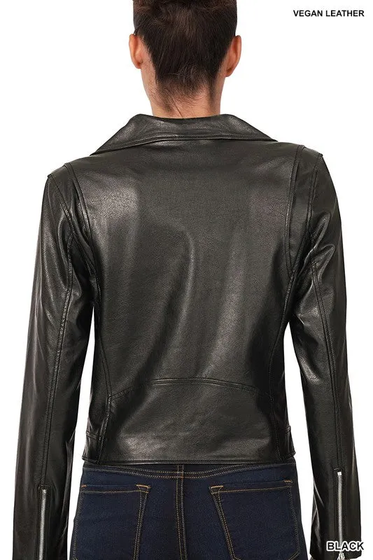 Vegan Leather Moto Jacket