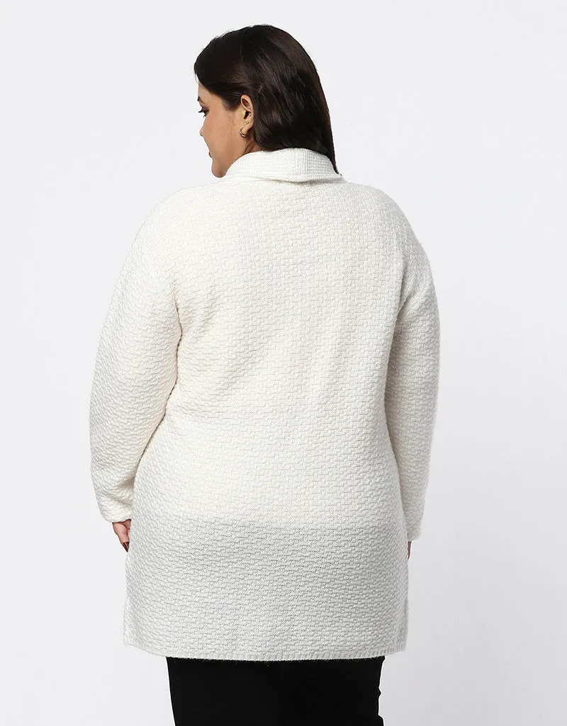 Women Plus Size Woolen Knitted Long Coat