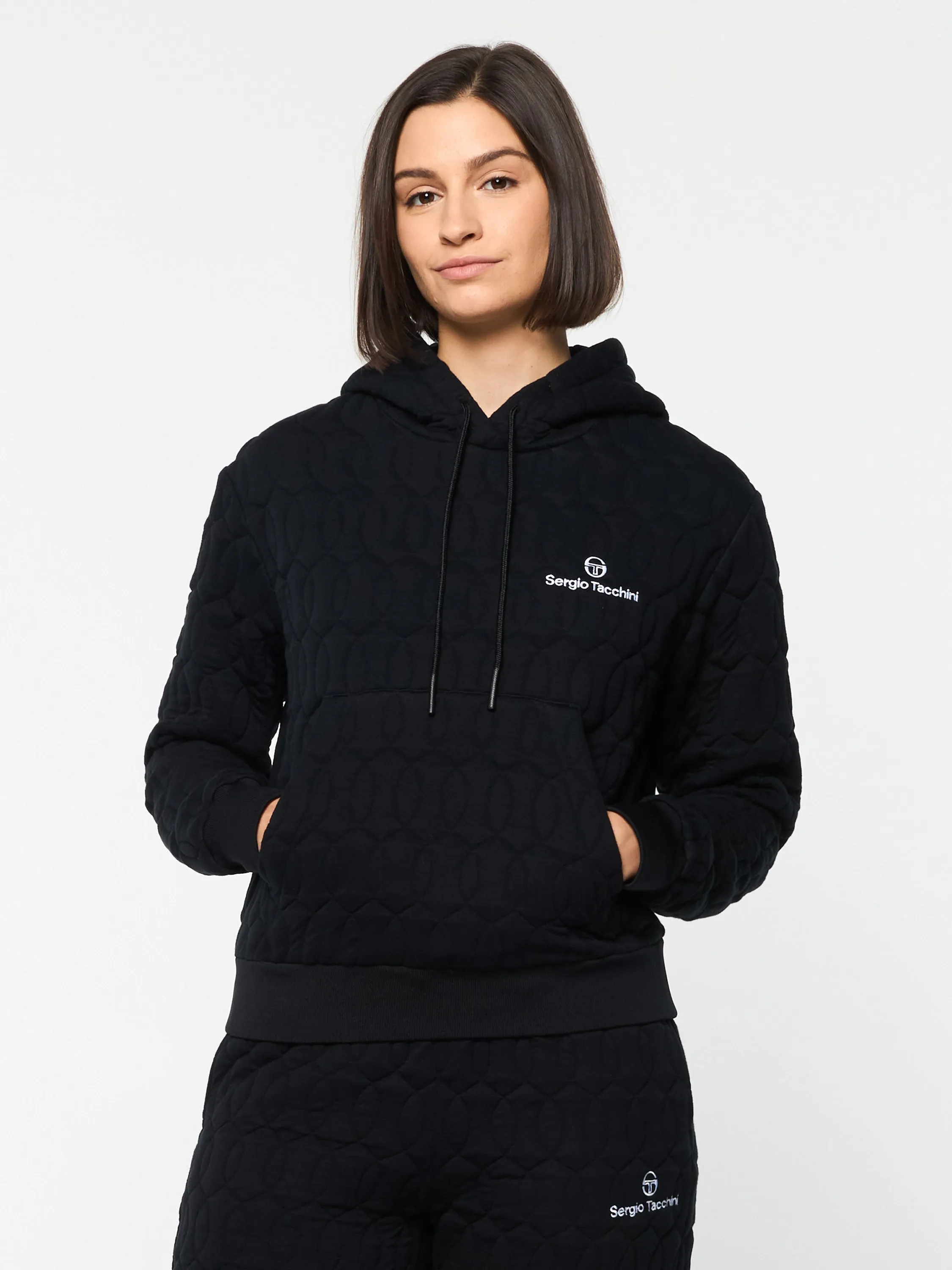 Women's Aversa Quilted Hoodie- Black Beauty