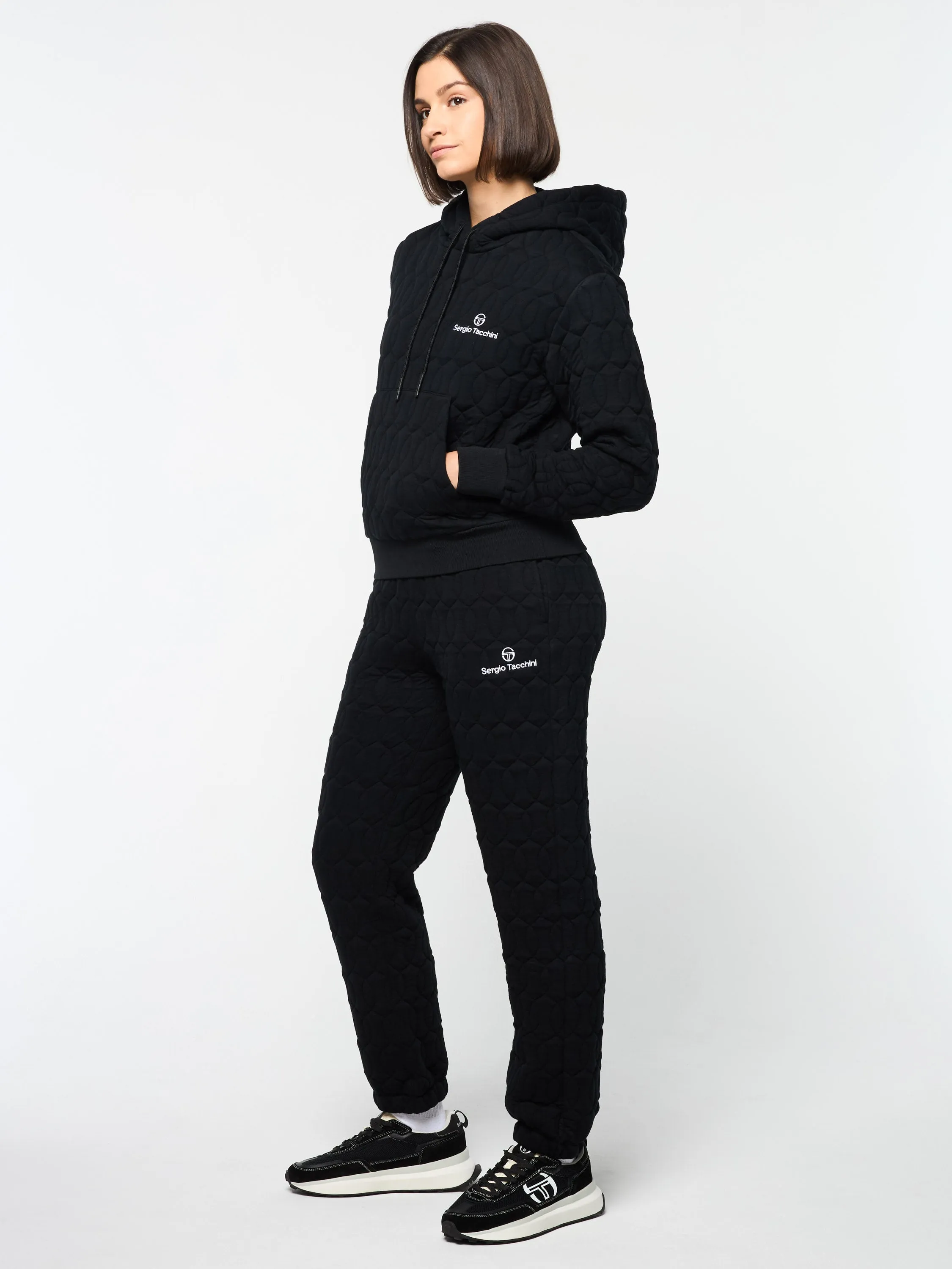 Women's Aversa Quilted Hoodie- Black Beauty