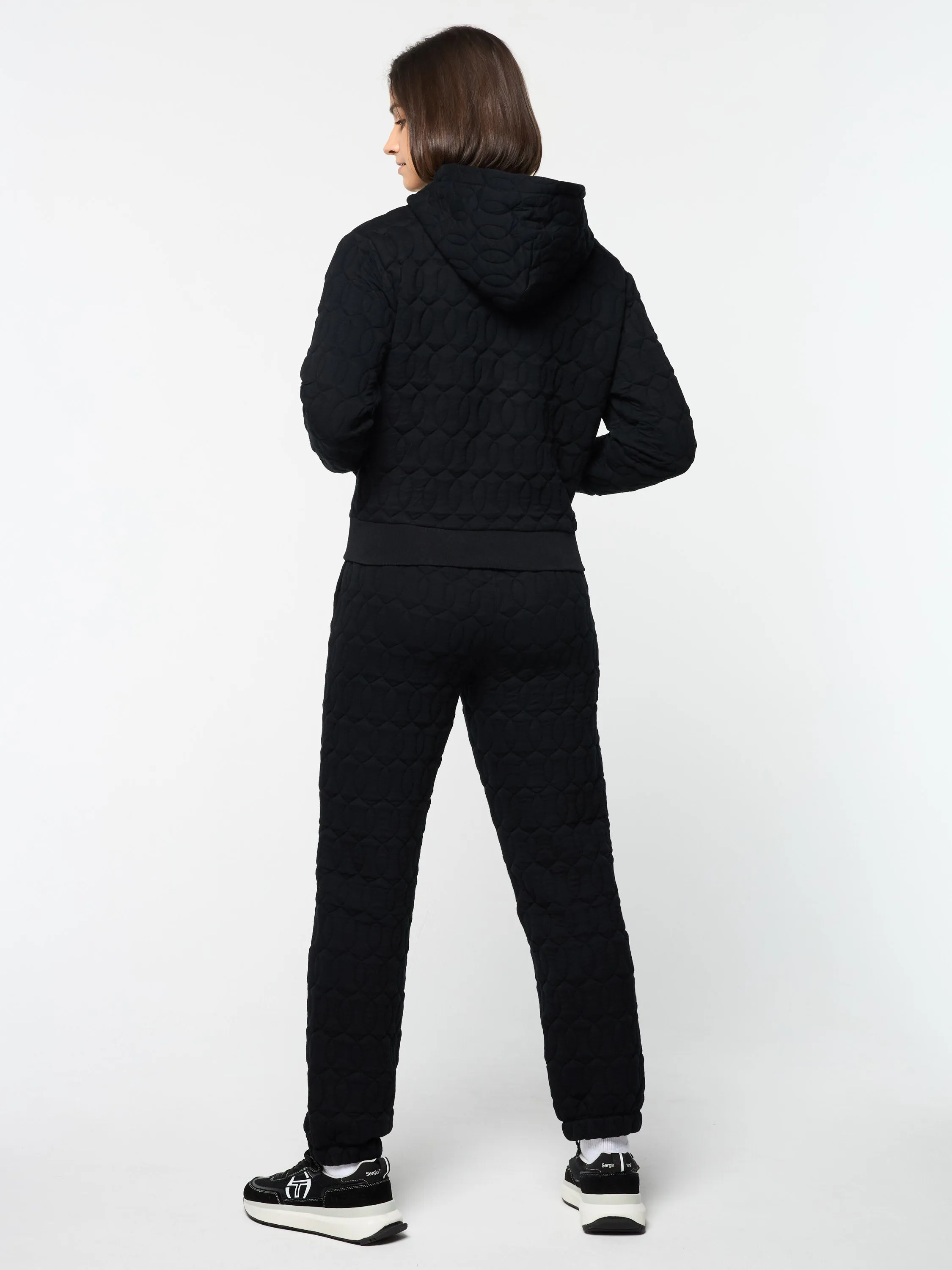 Women's Aversa Quilted Hoodie- Black Beauty