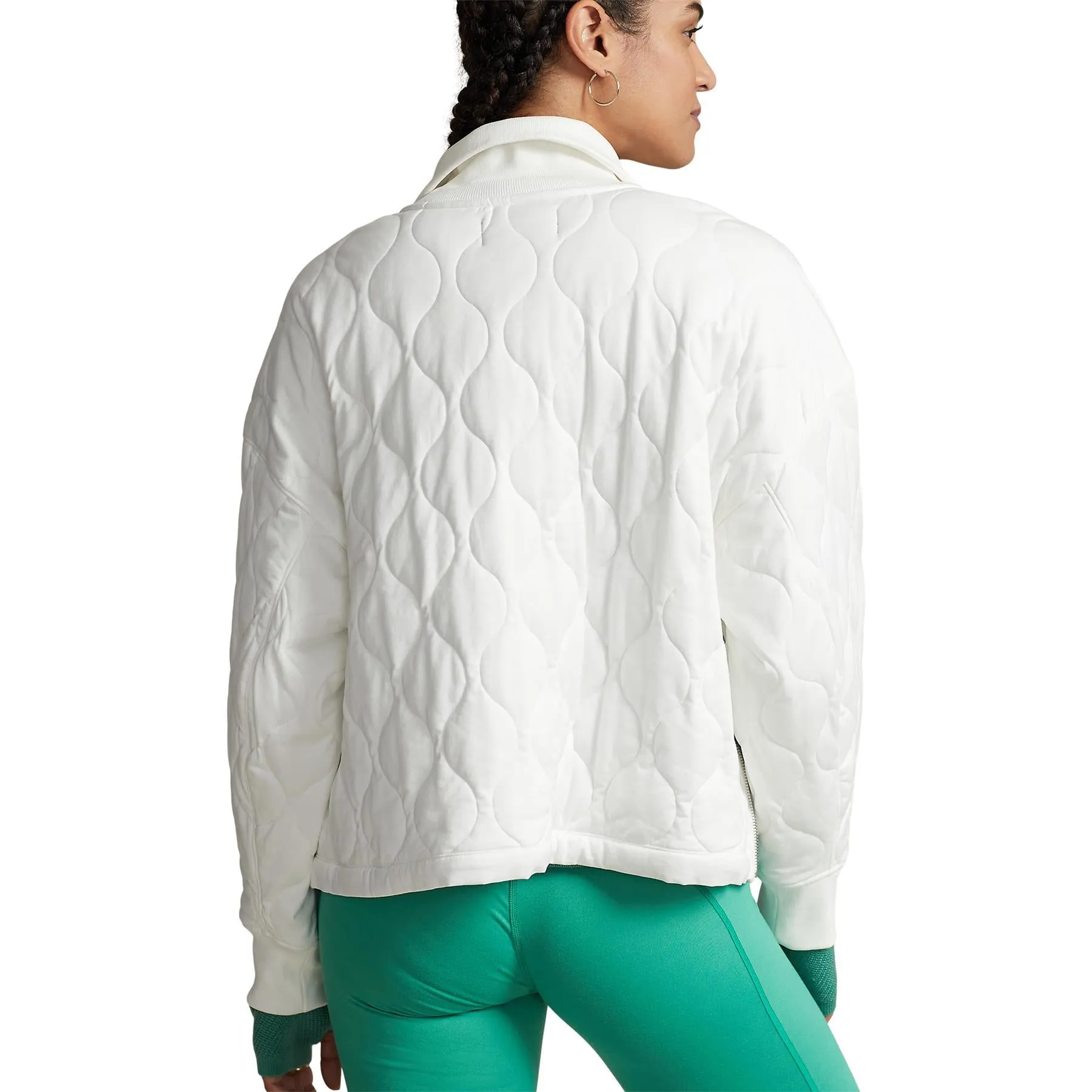 Womens Oversize Quilted Half-Zip Pullover Paper White - SS23