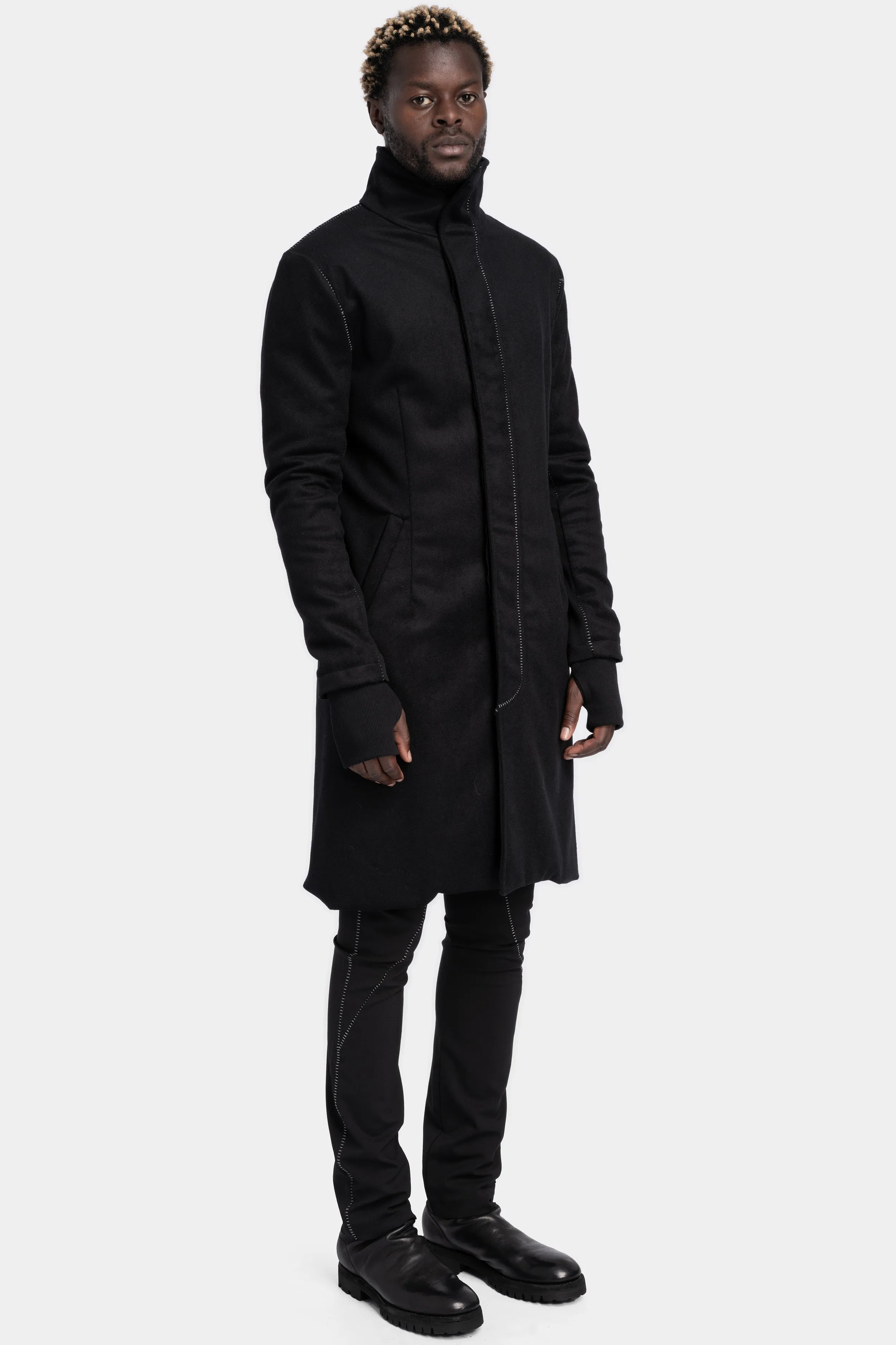 Wool / Cashmere blend high neck coat