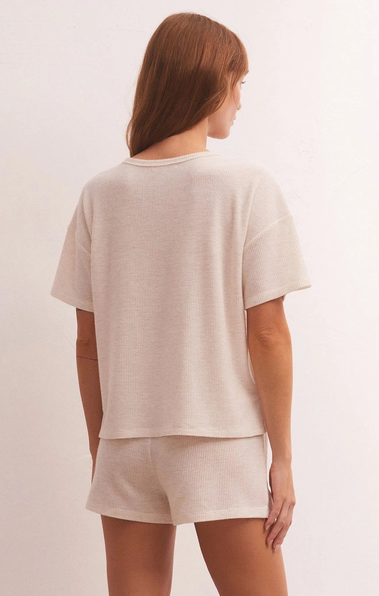 Z Supply Cozy Days Thermal Tee - Light Oatmeal